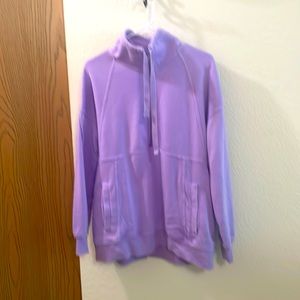 tangerine half zip purple sweatshirt L